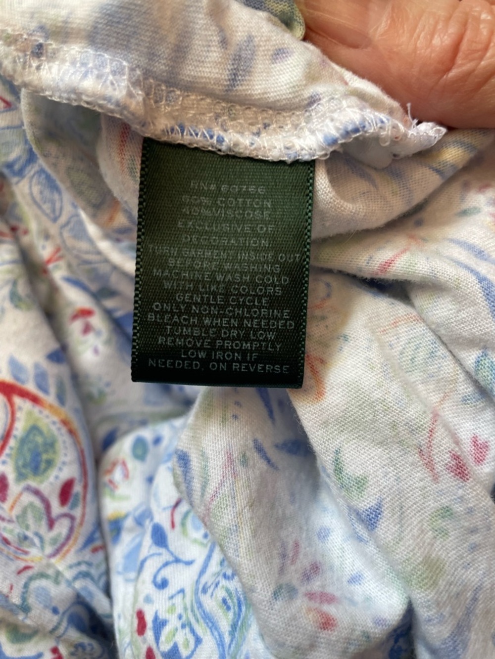 Lauren Ralph Lauren Floral Pajama Lounge Set Blue Embroidered Logo XL Preppy - Picture 9 of 9